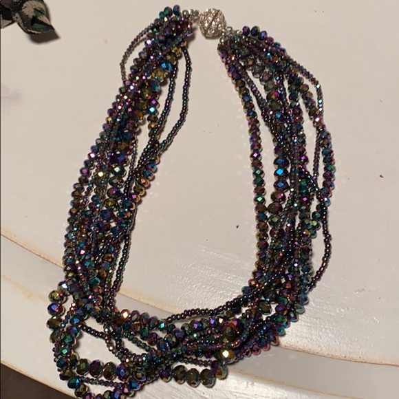 Colored beaded necklace - Picture 4 of 4